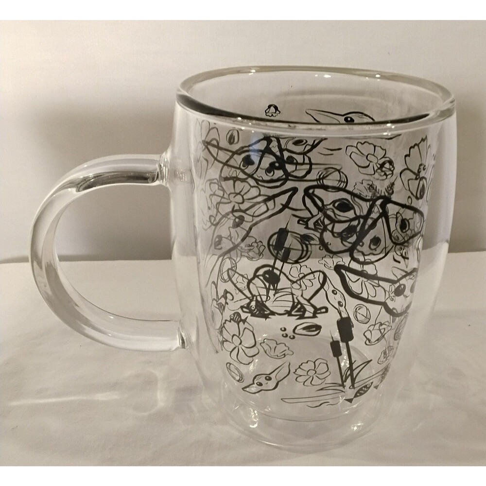 Star Wars Mandalorian JoyJolt Single Mug, Double Wall Clear Glasses - 10 OZ NWOB